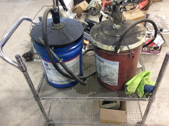 Cart w/ oil/grease pumps & lube.