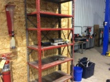 Steel shelving unit.