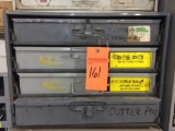 Kimball 4-drawer organizer; electric connectors; flare & brake fittings; cotter pins.