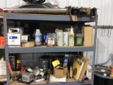 Metal rack w/ heavy truck parts.