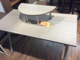 Desk w/ monitor stand.
