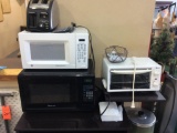 Microwave coffee pot & rack.