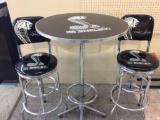 Carrol Shelby bar height table & 2-bar stools.