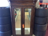 Wood cabinet.