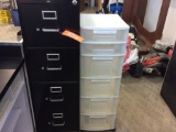 4-drawer letter file cabinet & plastic display.