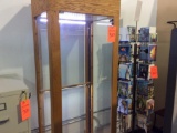 Wood lighted display case.