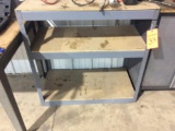 Steel shelving unit.