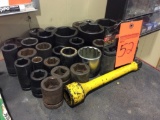 Assorted impact sockets.