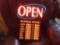 Open sign; electric.