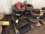 Pallet of truck drums & greaser.