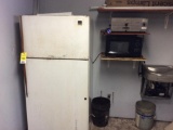 Whirlpool refrigerator, Sunbeam microwave & pizza oven.
