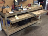 Work bench w/ 2 - drawers; (No Contents).