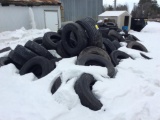 All tires behind building.