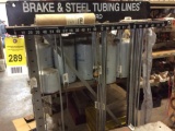 Brake & steel tubing line rack w/ tubing.