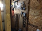Contents of wall, eye bolts, pins, bungee cords, chain tool.