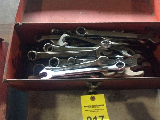 Tool box w/ assorted end wrenches.