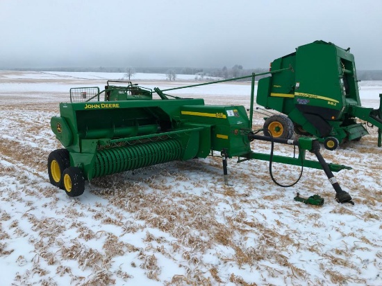 2005 John Deere 348 small square baler w/ #42 bale kicker; s/n E00348T311063.