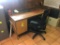 Steel desk & office chair.
