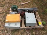 Electrical boxes; electric motor; sprockets.