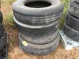 4 - stacks of assorted truck tires; (16 - tires).