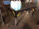 Steel work table; shelving unit; ammonia.