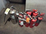 Assorted fire extinguishers.