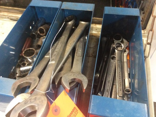 3 - Metal bins of misc. wrenches & sockets.