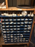 Parts organizer w/ SAE hose fittings & cabinet.