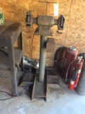 Double end grinder on stand.