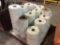 Pallet of rolled wax paper.