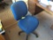 Blue office desk chair.