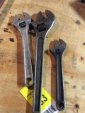 Adjustable end wrenches.