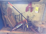 Wheel dresser; caulking gun; magnet; misc.