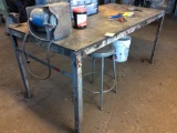 3' x 6' steel work table w/ grinder.