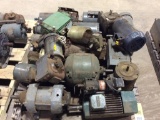 Pallet of assorted electric motors.