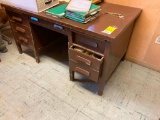 Wood office desk; (No Contents).