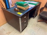 Steel office desk; (No Contents).