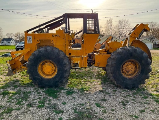 1978 Caterpillar 518 cable skidder; Gearmatic winch; 23.1 x 26 tires; 1,415 hours showing; s/n