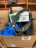 Pallet box of Patz barn cleaner parts.