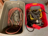 2-Plastic totes of torch parts & accessories.