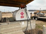500 gallon single wall fuel tank w/ Gasboy pump & concrete containment. (CANOPY OVER TANKS NOT