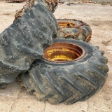 4-18.4x26 tires on Tree Farmer wheels, 2 w/ chains.