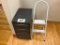 3 - drawer rolling file cabinet & 2 step, step stool.
