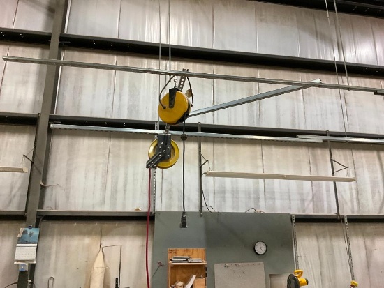 Overhead apparatus w/ hose & cord reel.