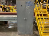 2 door metal cabinet.