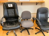 3 - office desk chairs on casters.