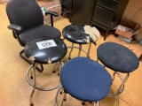 4 stools and side chair.