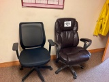 2 - desk chairs on casters.