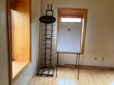 wire literature rack & white board easel.