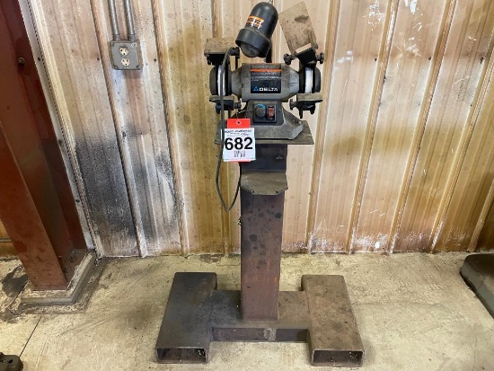 Delta double end grinder on stand.
